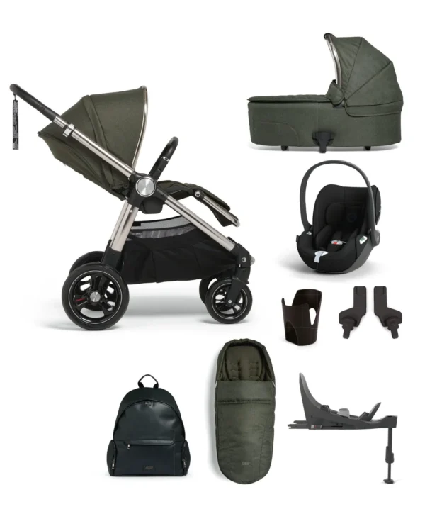 Ocarro Pushchair Bundle with Cybex Cloud T i-Size Rotating Baby Car Seat (8 Pieces) - Hunter Green 61931HG01